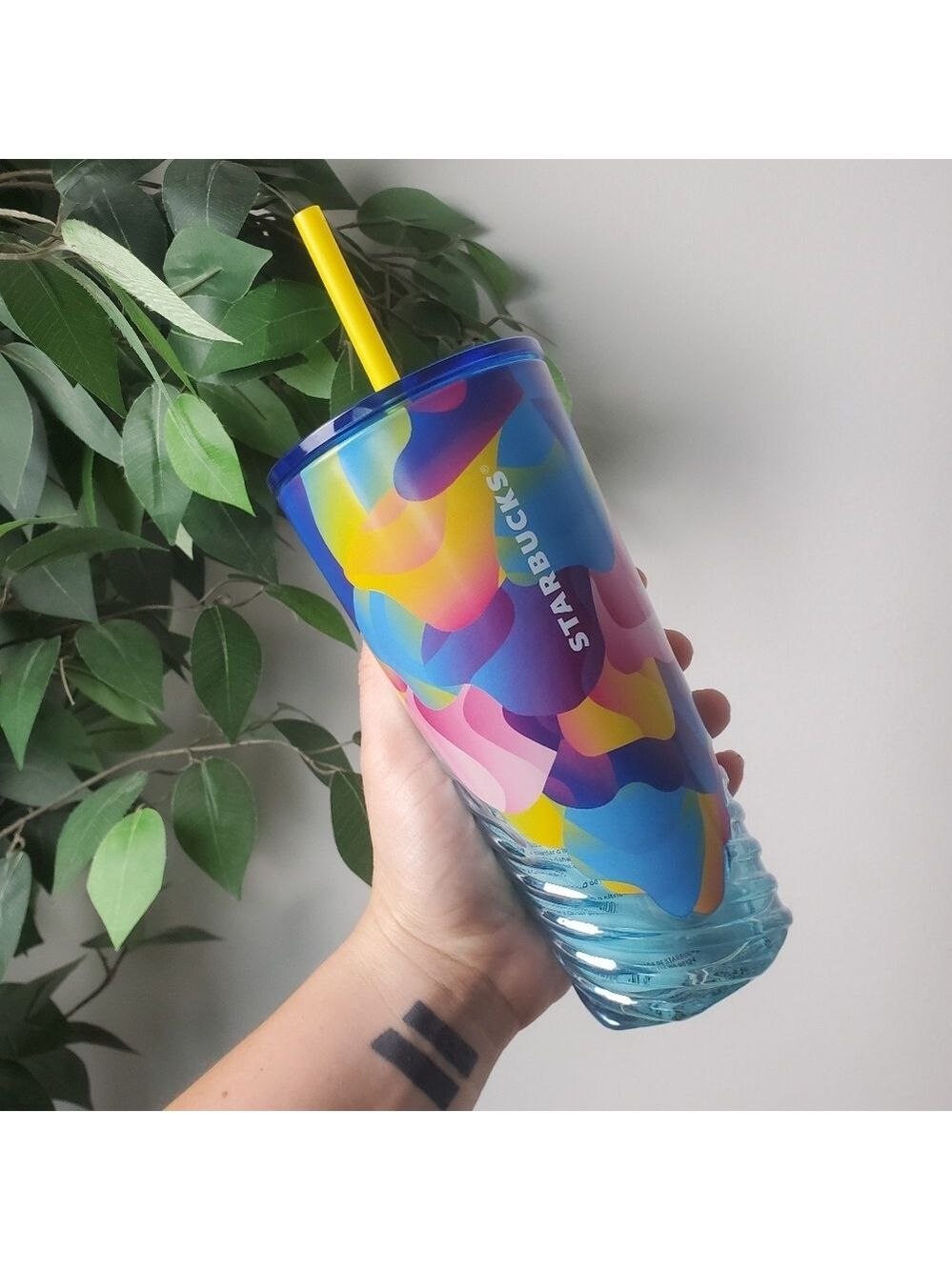 Starbucks Colorful Glass Tumbler Summer Edition 2024 Floral Petals 18 oz